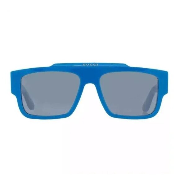 NEW GUCCI SUNGLASSES SOLID AZURE/BLUE EYEWEAR GUCCI - Picture 2 of 4